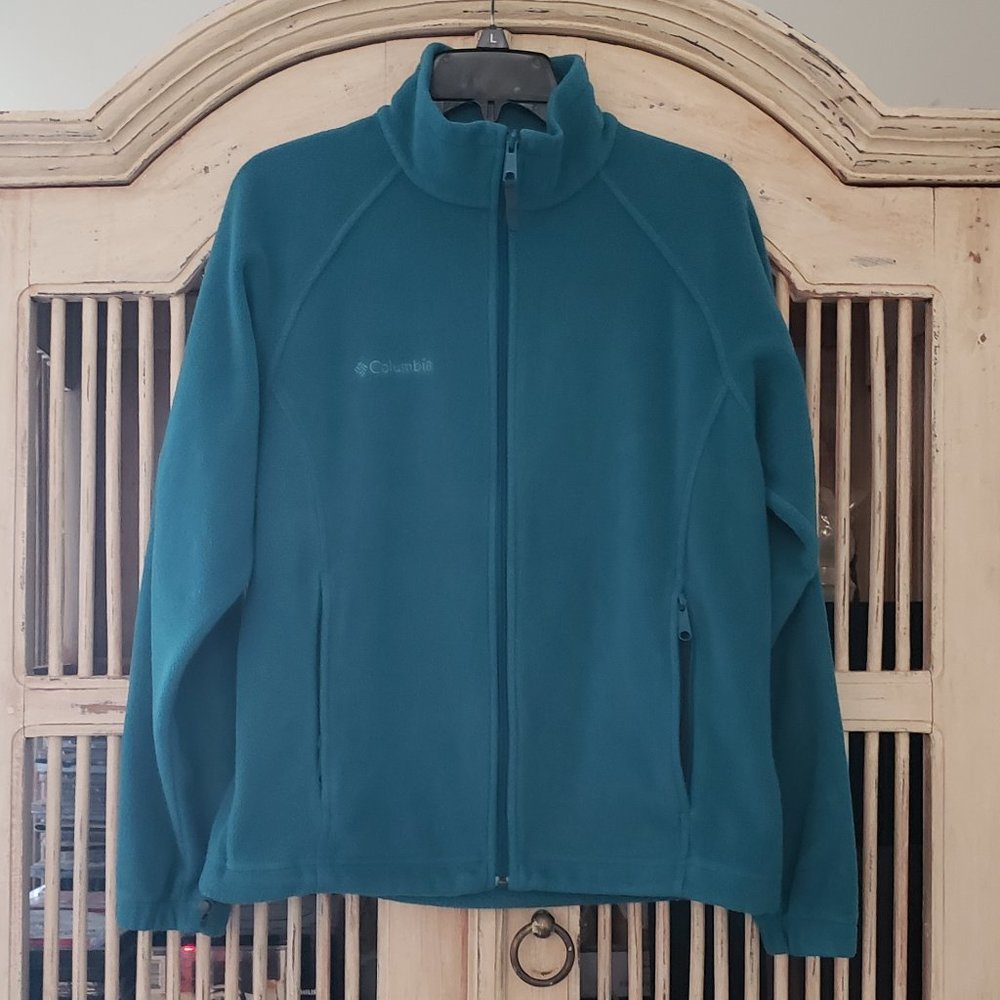 Columbia Women's Size Medium Zip Fleece Teal Jacket